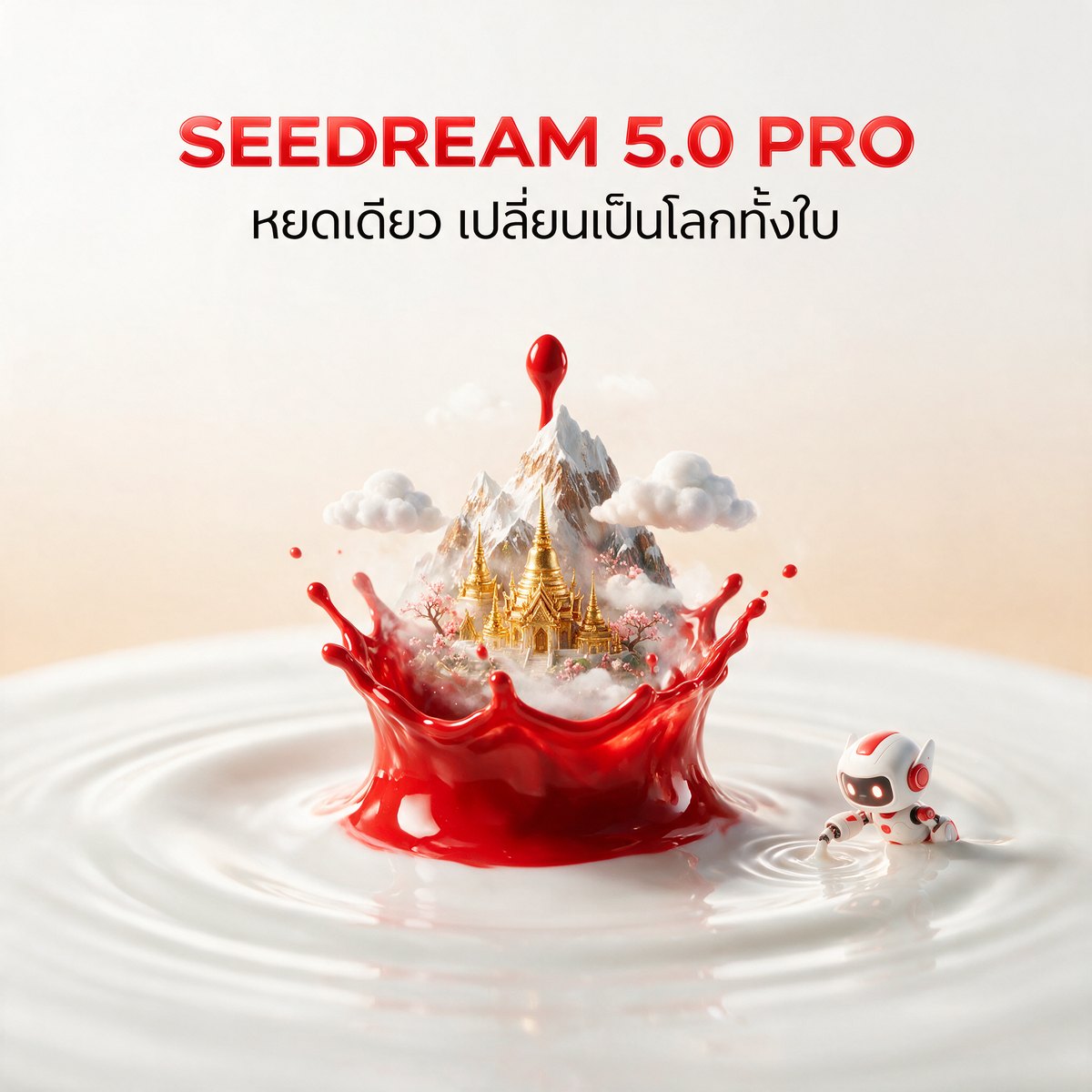 Seedream 5.0 Pro — หยดสีแดง